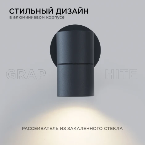 Настенный светильник уличный 1х35Вт графит, алюминий Apeyron 11-116