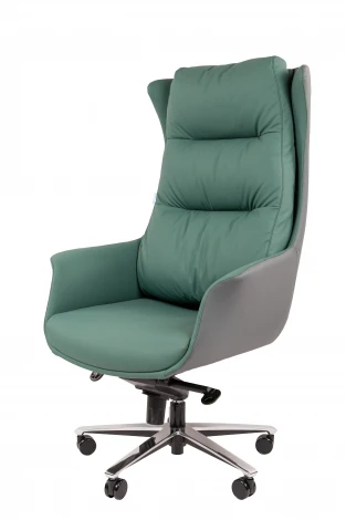 Офисное кресло Chairman 523 Россия экокожа зеленый/серый 7216677