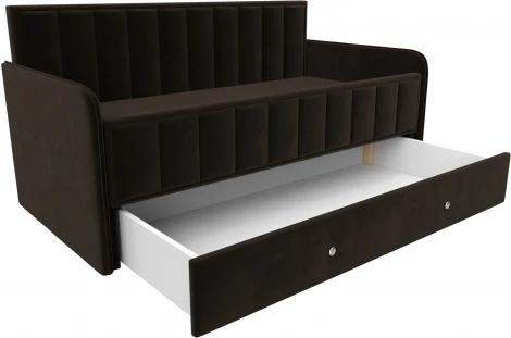 Кровать детская Лига-046 (Коричневый/Микровельвет) Лига Диванов арт.122369