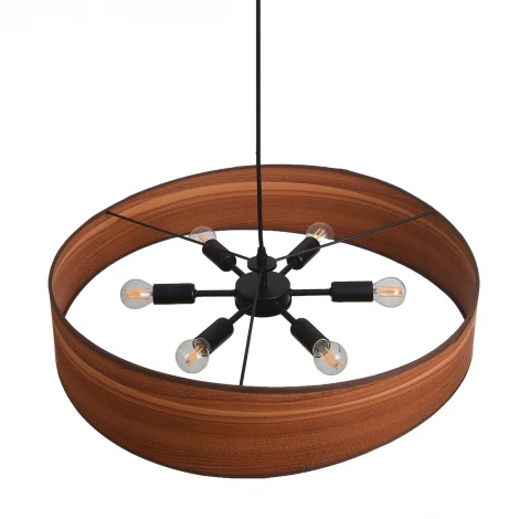 Подвесной светильник Lumion Lagoma 8421/6A черный/коричневый, металл/ПВХ E14 6*40W 220V