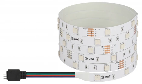 Светодиодная лента RGB 12V 5м ЭРА LS5050-7,2-30-12-RGB-IP20-1 year-5m