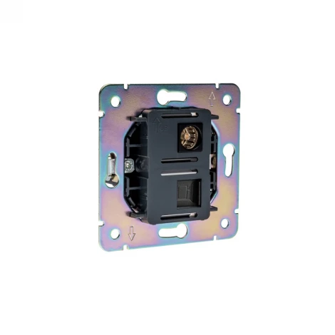 Розетка компьютерная RJ45 кат6 + TV с/у графит Kranz Strong KR-78-0722-6