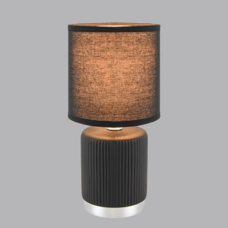 Настольная лампа Lumion Kaisa 8179/1T черный, керамика/текстиль E14 1*40W 220V (выключатель, круглые)