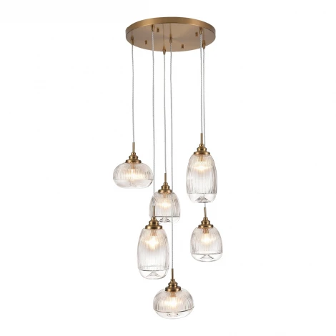 Подвесной светильник Lumion Dea 8439/6 латунь/прозрачный металл/стекло E14 6*40W 220V