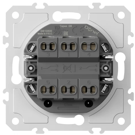 Механизм выключателя двухклавишного проходного Donel DB DB10800