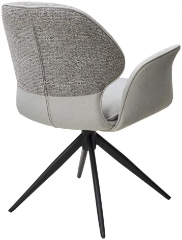 Стул ЛЕННЕ (LENNE) 360 град. поворот., цвет СЕРЫЙ MILAN-450/ MOHAIR-151, ткань/ Черный, ®DISAUR M-City 64350