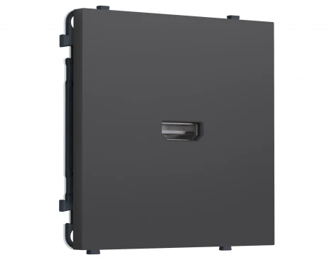 Комплект механизма розетки HDMI 2.1 (Графит Мягкое касание) Ambrella Volt QUANT PRO MS914030