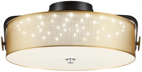 Потолочный светильник круглый Lumion Drumy 6597/40L черный, античная латунь/античная латунь металл/металл, стеклоLED 40W 4000К 220V (круглые)