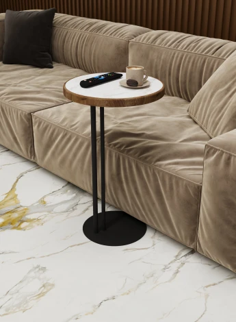 Придиванный стол Кальяри лайт/вяз браун/черный 4320091502