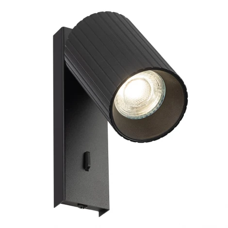 Спот настенный с выключателем черный рифленый Citilux Axel CL512511R