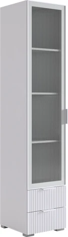 Комплект детской мебели "Зефир К5" (2700х580х2300) Mebelson (ЛДСП,ПВХ,МДФ,Металл/Светлое дерево,Белый муар,Белый) арт.ДК05Зефир.3268