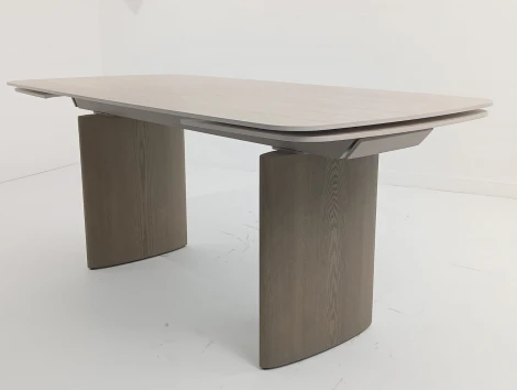 Стол КАЛВИН (CALVIN) 180 цвет ТРАВЕРТИН (MATTE ROME TRAVERTINE SOLID CERAMIC) / СЕРЫЙ ДУБ, ®DISAUR M-City 64672