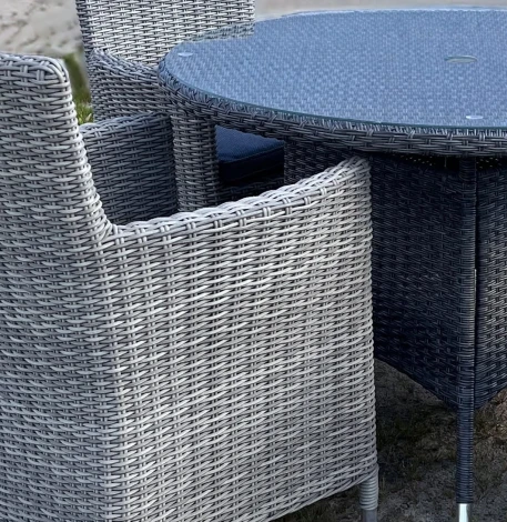 Комплект плетеной мебели AM-395C/T395 Grey (4+1) Afina