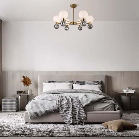Потолочная люстра на штанге Freya Bony FR5394CL-12BS (220V, шарики)
