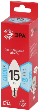 Лампочка светодиодная E14 15Вт ЭРА LED B35-15W-840-E14 R LED B35-15W-840-E14 R