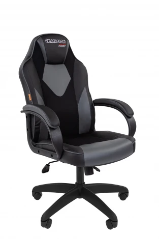 Кресло Chairman game 17 Россия экокожа черный/серый 7213493
