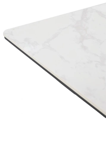Стол ТИК ТАК 120 цвет Белый мрамор MATTE, керамика / Черный каркас M-City 64651