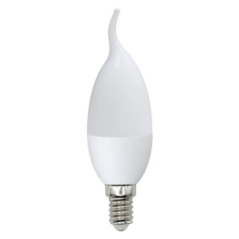 Лампочка светодиодная свеча на ветру белая E14 9W 3000K Volpe LED-CW37-9W/WW/E14/FR/NR