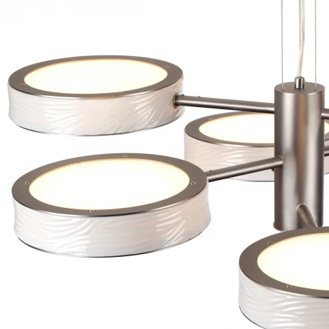 Подвесна люстра светодиодная Odeon Light Riviera 5451/99L белый/никель/металл/керамика/акрил LED 99W 2000К/3000K/4000K