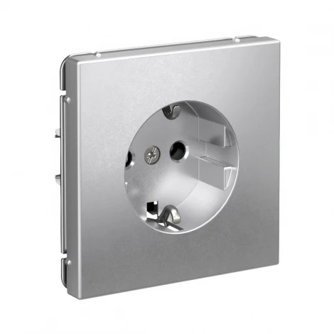 Розетка с заземлением (алюминий) Systeme Electric GAL000343S