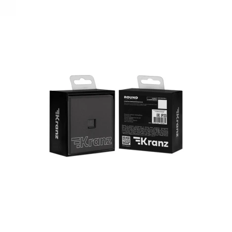 Розетка компьютерная RJ45 кат6 с/у графит Kranz Strong KR-78-0724-6
