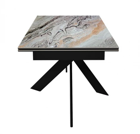 Стол EKX160, Керамика Venetian Brown Light глянец (К4), опоры черные (2 уп.) Dikline 00-00086592