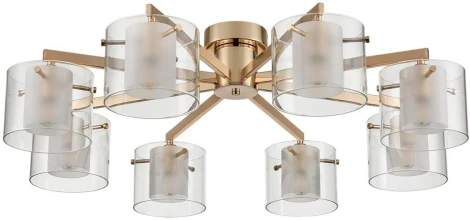 Потолочная люстра на штанге Lumion Verdi 6587/8C золото/прозрачный, металл/стекло E14 8*40W 220V (круглые)