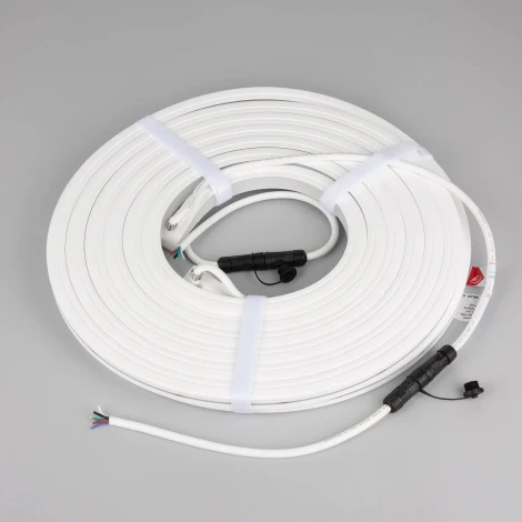 Светодиодная лента герметичная MOONLIGHT-PRO-TOP-X336-16x16mm 24V RGBW-Warm (12 W/m, IP67, 10m, wire x2) (Arlight, Вывод боковой) 054981