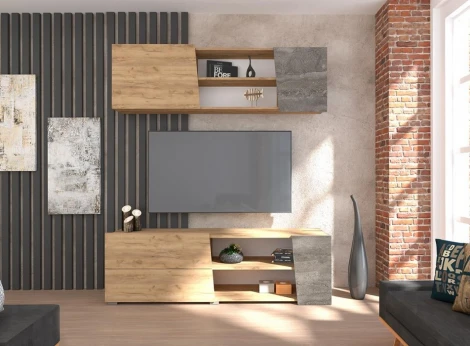 ТВ-тумба Аллегро 10 (Аллегро 10 дуб крафт золотой / камень темный) Woodville арт.455837
