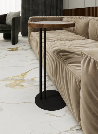 Придиванный стол Кальяри лайт/вяз браун/черный 4320091502