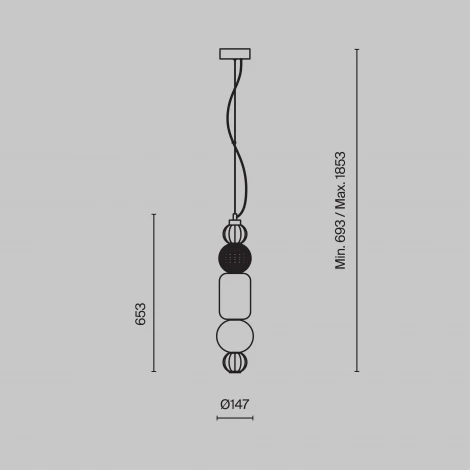 Подвесной светильник Maytoni Collar P069PL-L35CH3K (LED, 220V, на проводе, шарики)