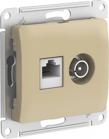 Розетка двойная TV+Ethernet RJ-45 (титан) Systeme Electric GSL000489