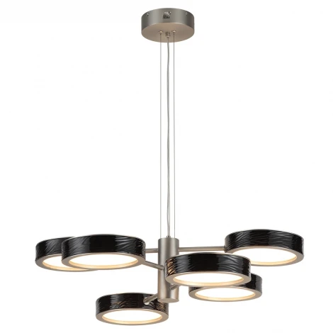 Подвесна люстра светодиодная Odeon Light Riviera 5451/99LB черный/никель/металл/керамика/акрил LED 99W 2000К/3000K/4000K