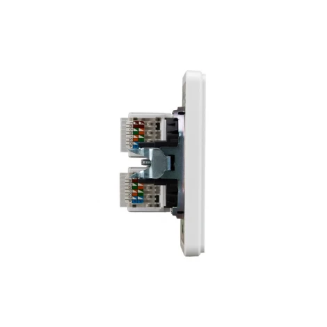 Розетка компьютерная двойная RJ45+RJ45 кат6 с/у перламутр Kranz Round KR-78-0725-1
