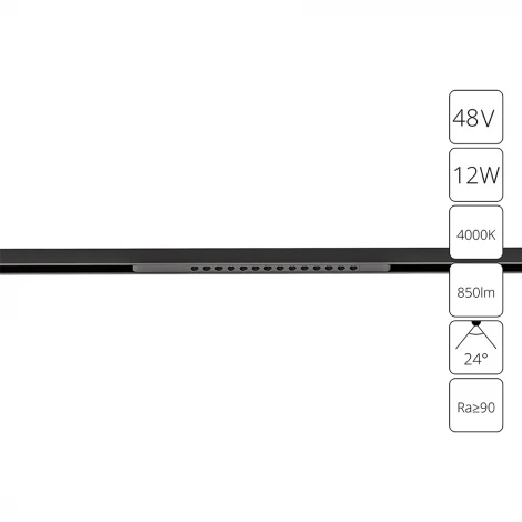 Трековый светильник магнитный 48V Arte Lamp Optima A7266PL-1BK (LED)