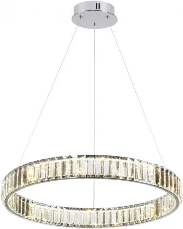 Подвесной светильник Odeon Light L-vision 4930/36L хром/прозрачный металл/хрусталь LED 36W VEKIA (220V, на тросе, кольцо)