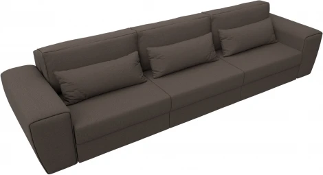 Диван прямой Лига-008 Long (Коричневый/Рогожка) Лига Диванов арт.122643