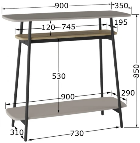 Консоль Калифорния Юкон Капучино/дуб сонома 6458709602