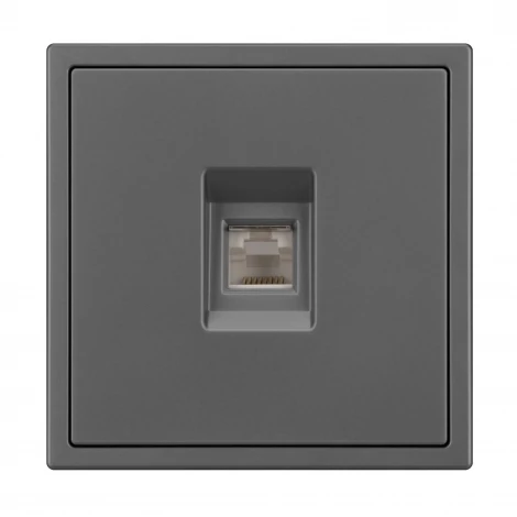 Механизм телефонной розетки SCT-NOBE-MTL1-SFPL-GR (RJ-11, 4C) (Arlight, Серый базальт) 054303