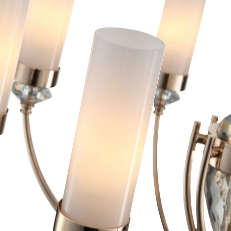 Потолочная люстра на штанге ST Luce Элегра SL1402.253.08 Золото/Белый E14*8 40W
