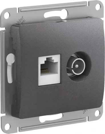 Розетка двойная TV+Ethernet RJ-45 (графит) Systeme Electric GSL001389