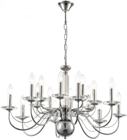 Подвесная люстра Lumion Incanto 8034/16 хром, металл/стекло Е14 16*40W 220V (на цепи, подсвечник, свеча)