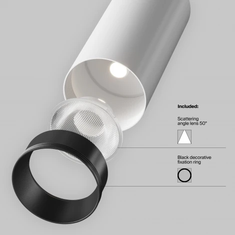 Трековый светильник Focus Led Unity 3000K 12Вт 50° (однофазный) Maytoni Technical TR021-1-12W3K-W-W (220V, круглые)