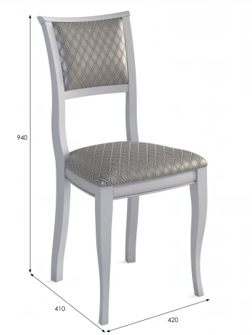 Стул Алдрин белый/серебро, ткань Вояж Mebelik 009909