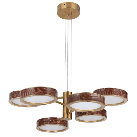 Подвесная люстра Odeon Light Riviera 5450/99LB коричневый/античная бронза/металл/керамика/хрусталь/акрил LED x 99W 2000К/3000K/4000K/переключ