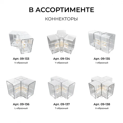 Коннектор для светильников тип L, полипропилен Apeyron НЭТ 09-136