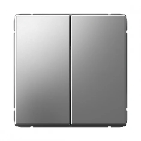 Выключатель двухклавишный (сталь) Systeme Electric GAL000917