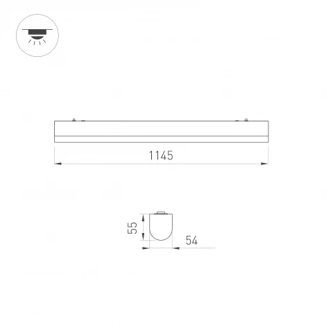 Настенно-потолочный светильник линейный ALT-LARGO-1145-36W Day4000 (WH, 60 deg, 230V) (Arlight, IP65 Пластик) 061571