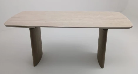 Стол КАЛВИН (CALVIN) 180 цвет ТРАВЕРТИН (MATTE ROME TRAVERTINE SOLID CERAMIC) / СЕРЫЙ ДУБ, ®DISAUR M-City 64672