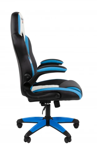 Кресло Chairman game 15 Россия экокожа черный/голубой/белый 7213475